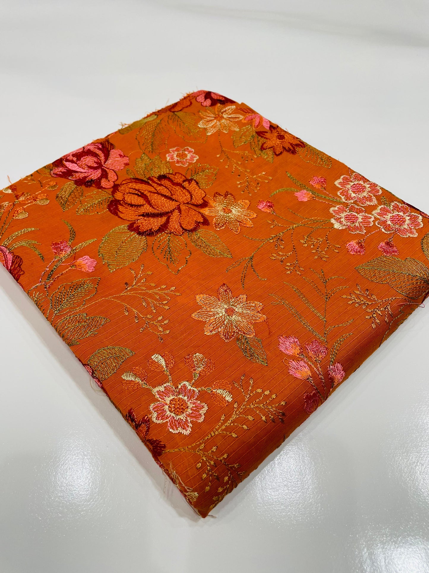 2PC Unstitched Cambric Cotton Suit Design 01