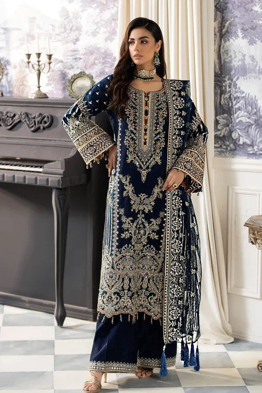 Unstitched 3PC Viscose Embroidered Suit Design 05