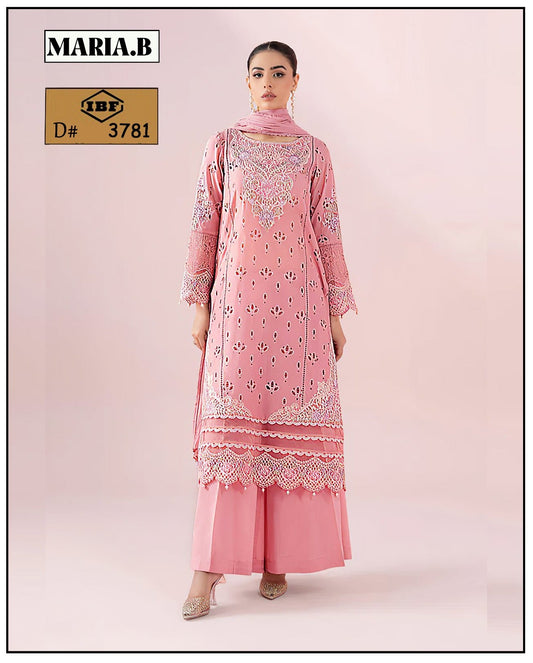 MARIA .B Unstitched 3PC Viscose Embroidered DRESS 05