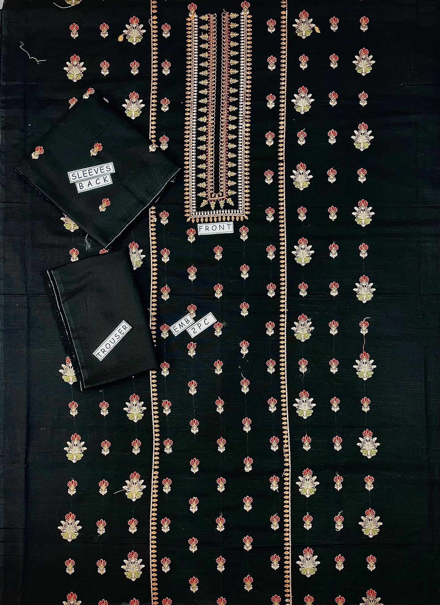 2PC Unstitched Cambric Cotton Suit Design 05