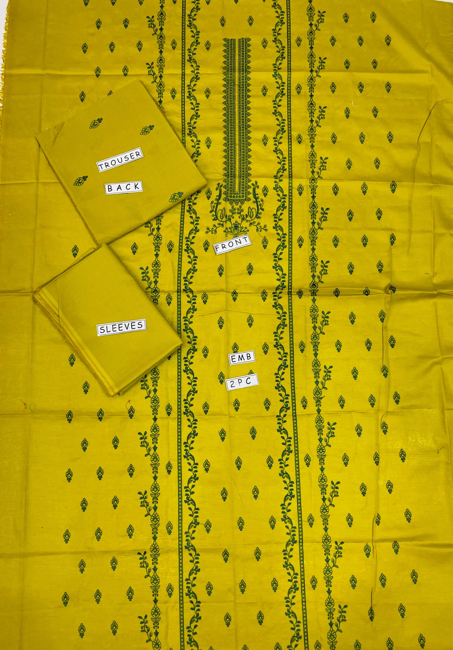 2PC Unstitched Cambric Cotton Suit Design 04