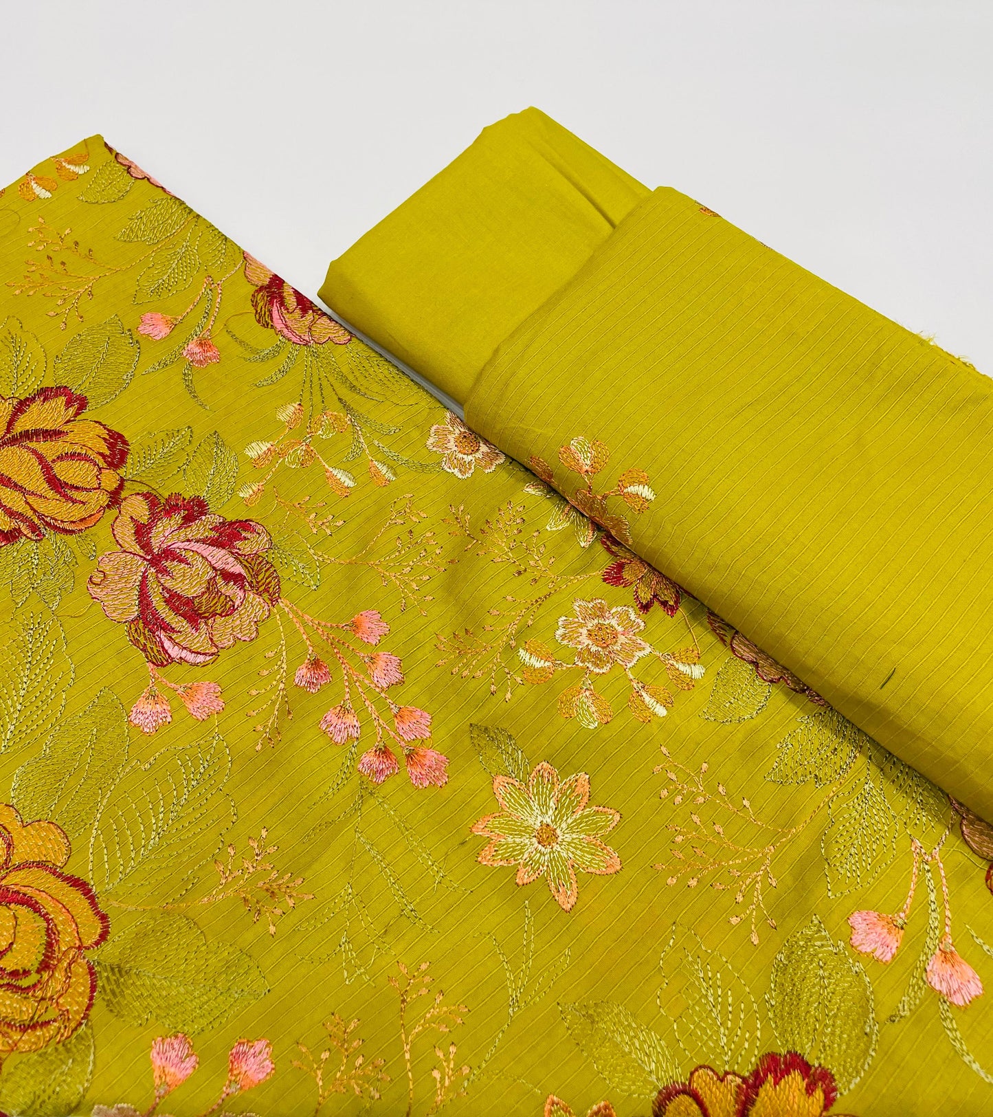 2PC Unstitched Cambric Cotton Suit Design 01