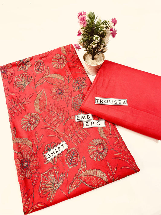 2PC Unstitched Dhanak Suit Design 02