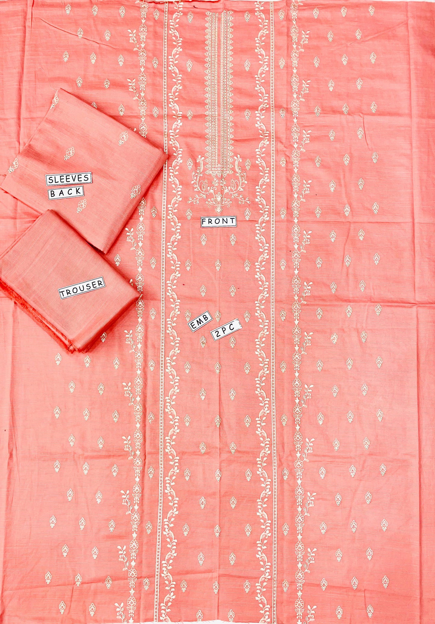 2PC Unstitched Cambric Cotton Suit Design 04