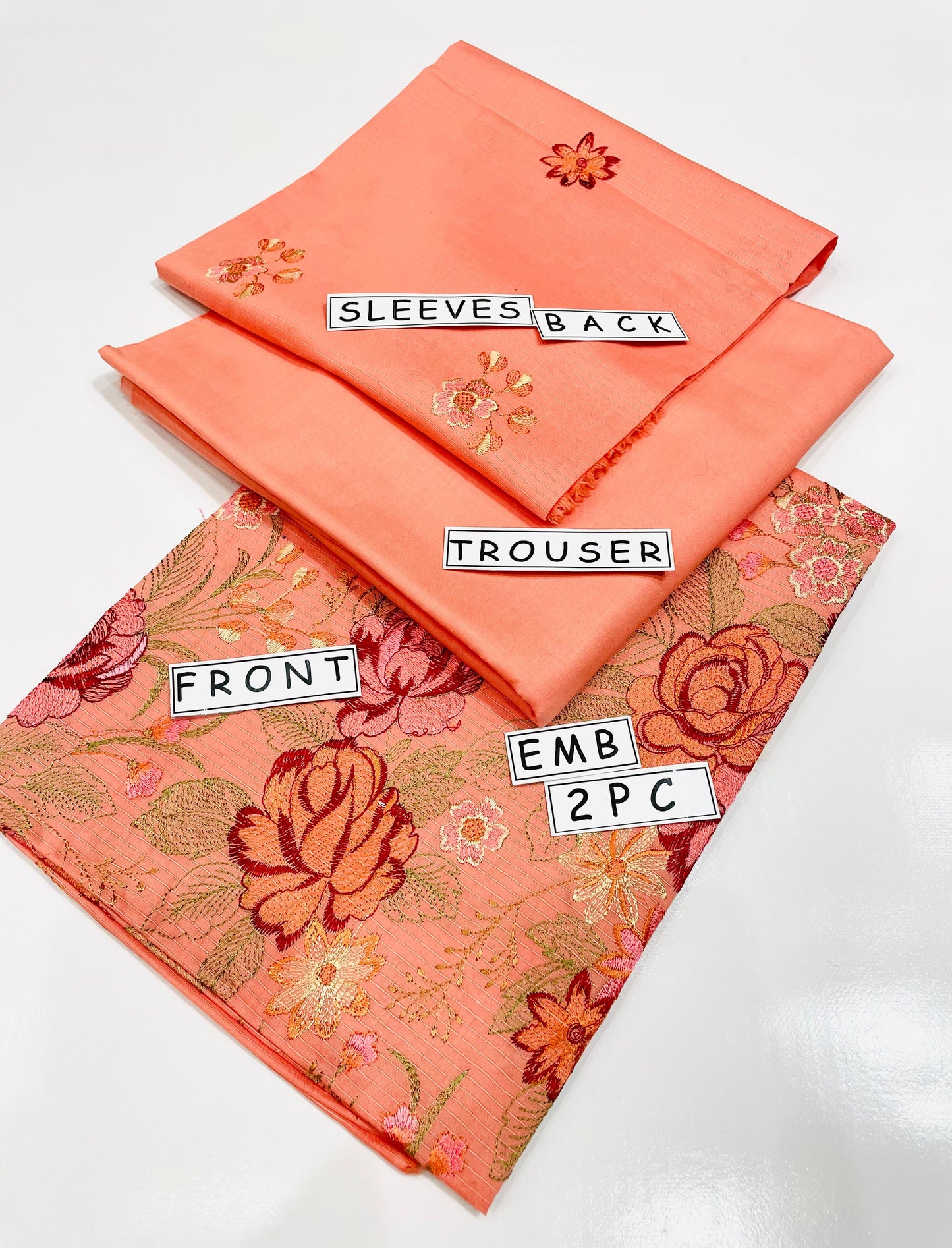 2PC Unstitched Cambric Cotton Suit Design 01