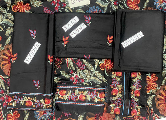 3-Piece Dhanak Suit with Shawl Design 05