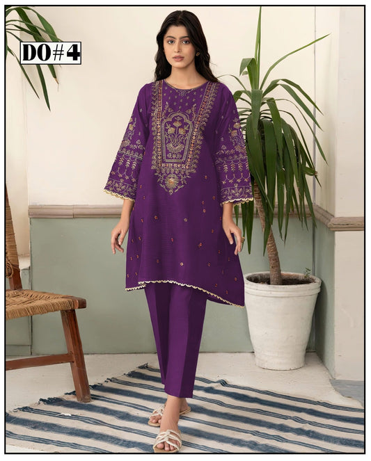 Khaddar 3 Piece Embroidery  Dress Design 04