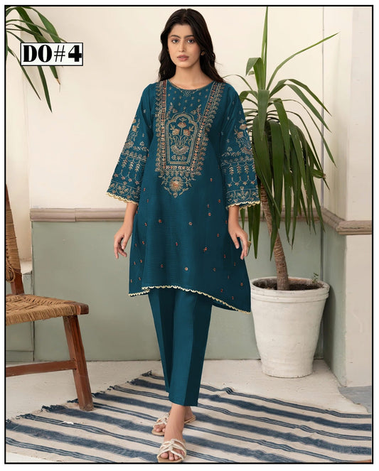 Khaddar 3 Piece Embroidery  Dress Design 04