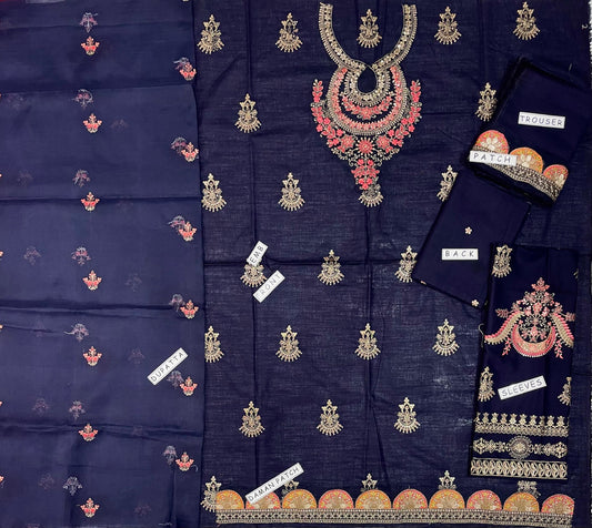 Khaddar 3 Piece Embroidery  Dress Design 03