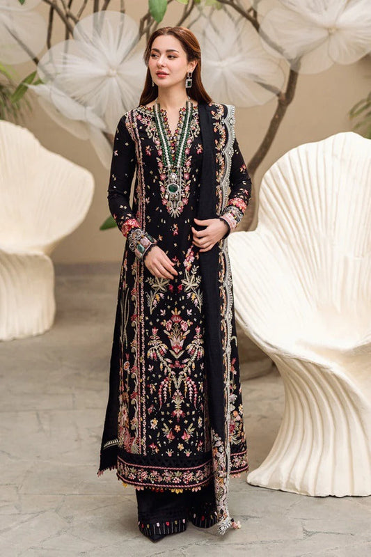 Unstitched 3PC Viscose Embroidered Suit Design 02