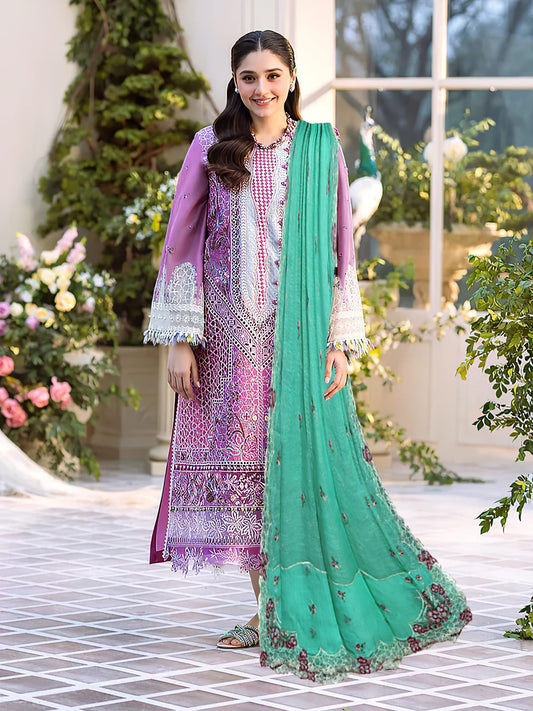 Unstitched 3PC Viscose Embroidered Suit Design 01