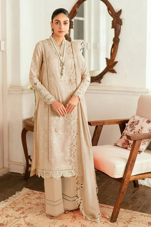 Unstitched 3PC Viscose Embroidered Suit Design 03