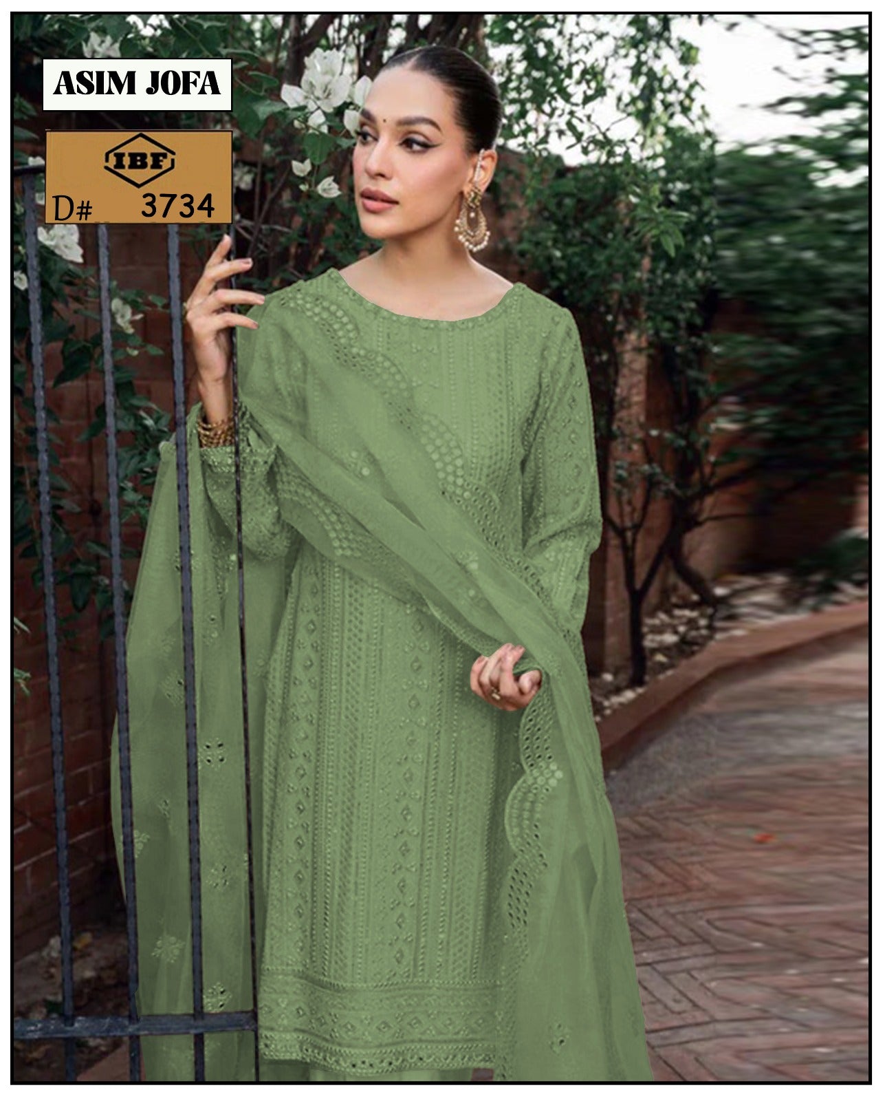 Unstitched 3PC Viscose Embroidered Suit Design 04