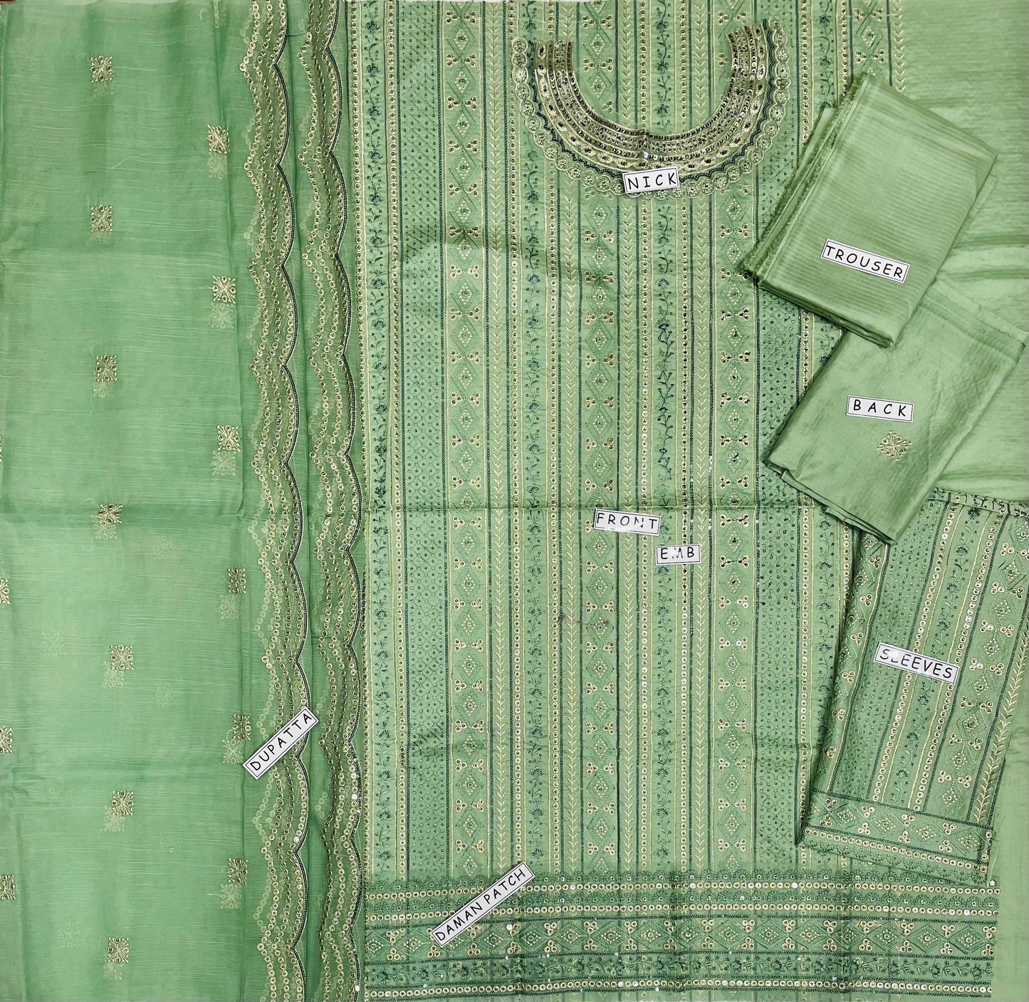 Unstitched 3PC Viscose Embroidered Suit Design 04