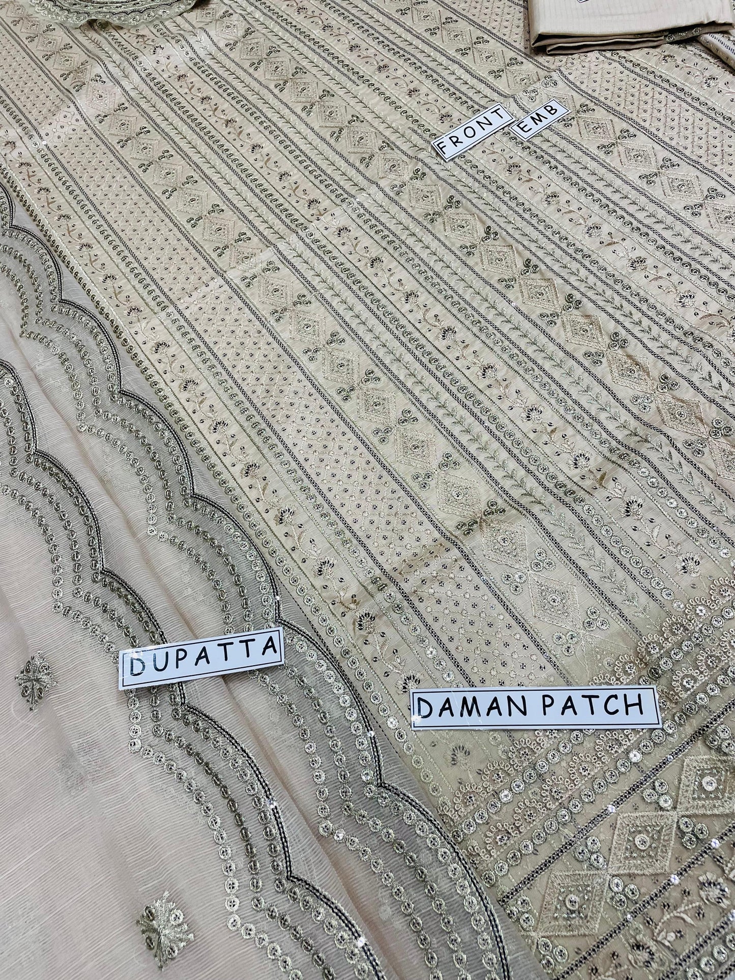 Unstitched 3PC Viscose Embroidered Suit Design 04