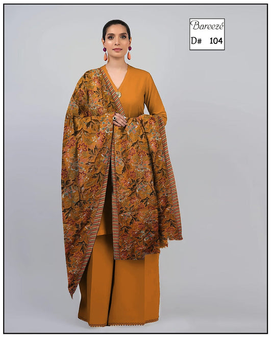 Karandi 3-Piece Unstitched Suit BAREEZA style with lazar cut shawl  Design 01