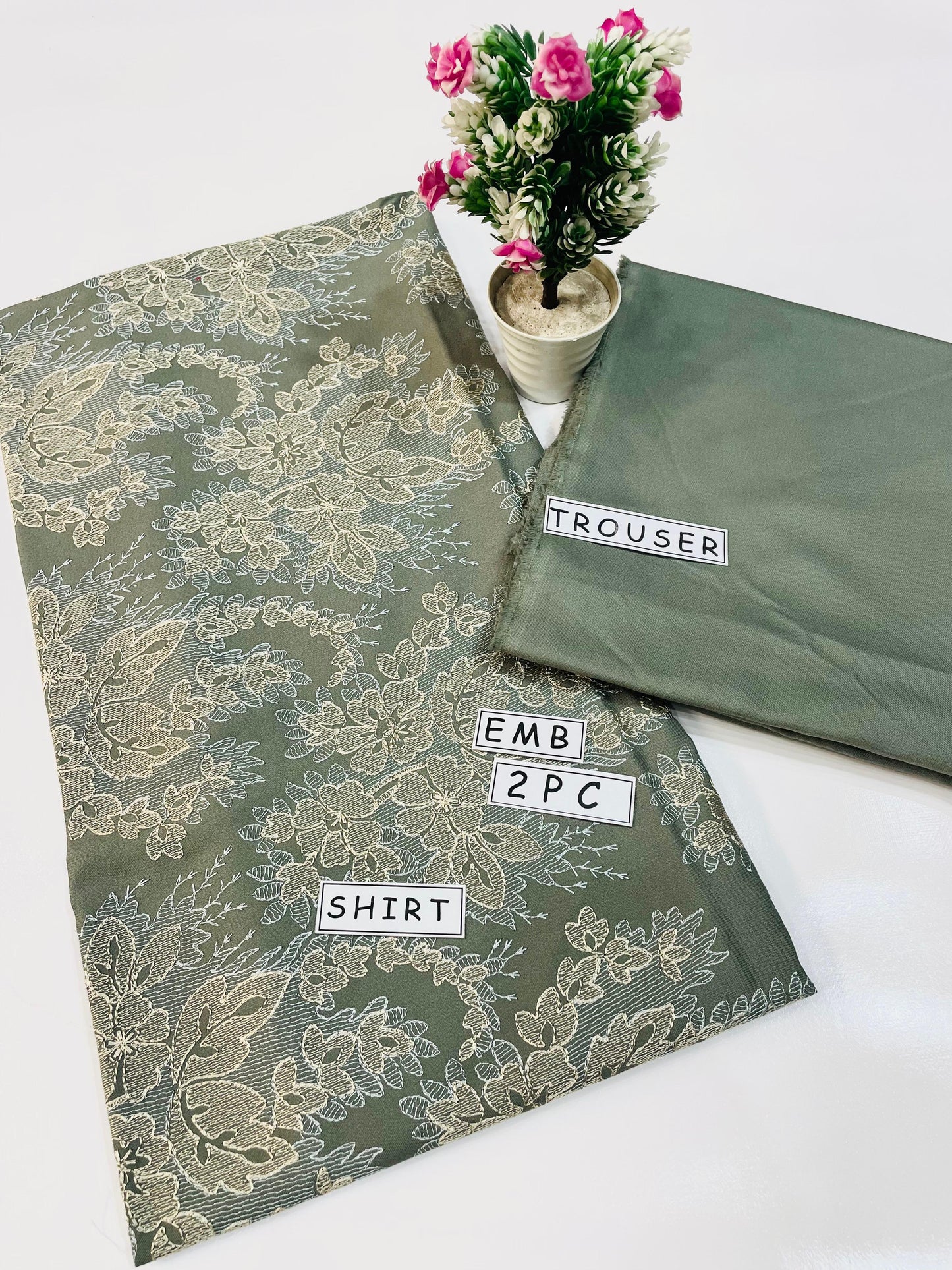 2PC Unstitched Dhanak Suit Design 01