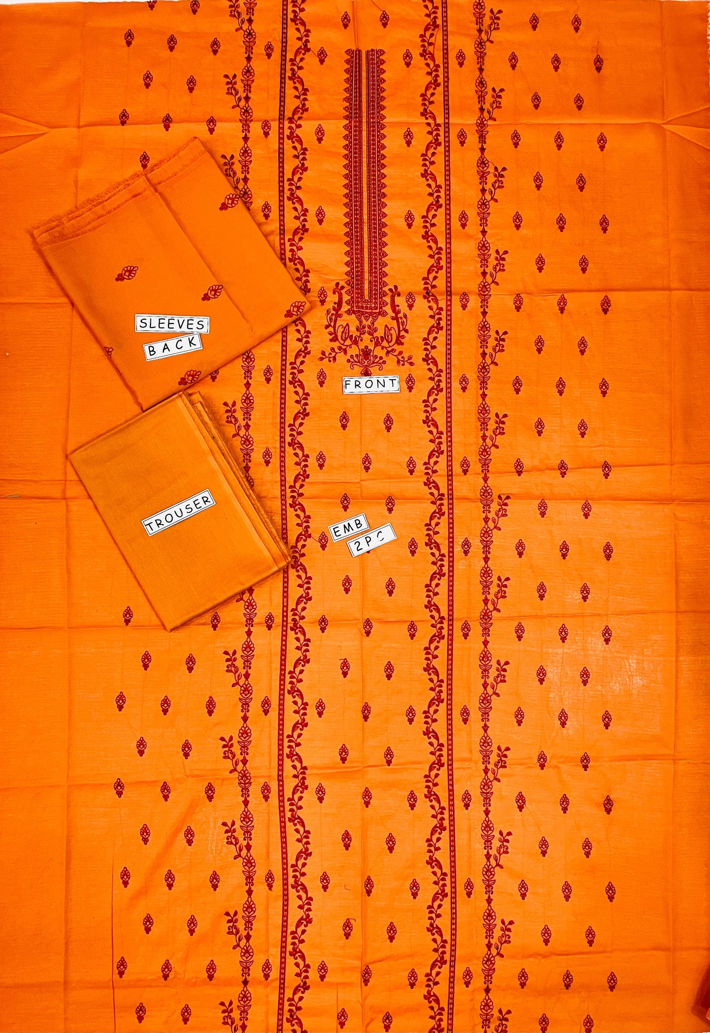 2PC Unstitched Cambric Cotton Suit Design 04