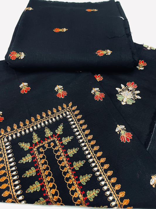 2PC Unstitched Cambric Cotton Suit Design 05