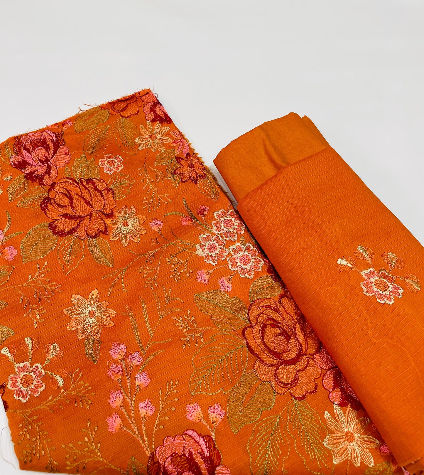 2PC Unstitched Cambric Cotton Suit Design 01