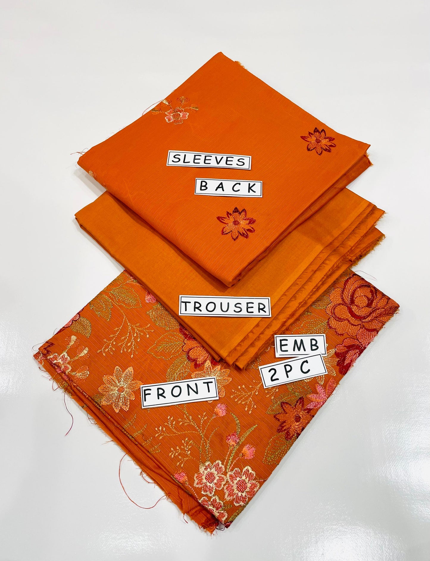 2PC Unstitched Cambric Cotton Suit Design 01